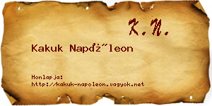 Kakuk Napóleon névjegykártya